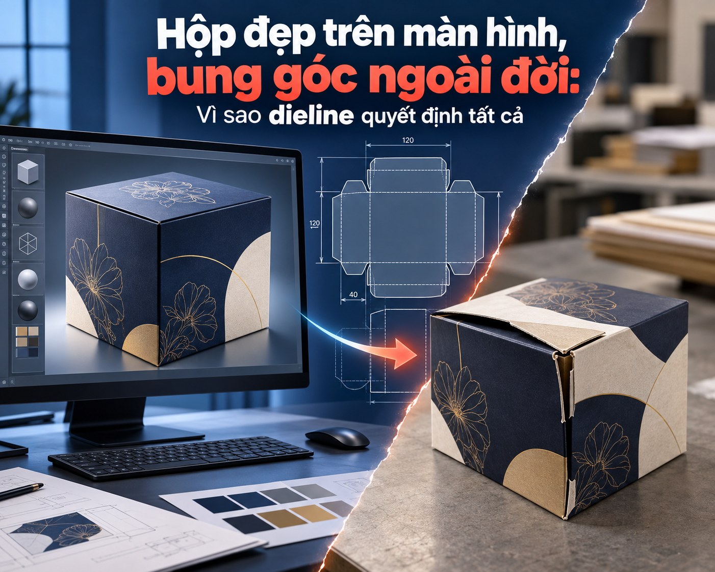 Dieline là gì - Kỹ thuật thiết kế bế bao bì - ai 2755 - inDD Creative